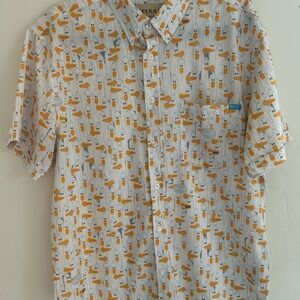 RSVLTS White and Orange Duck Pattern Shirt